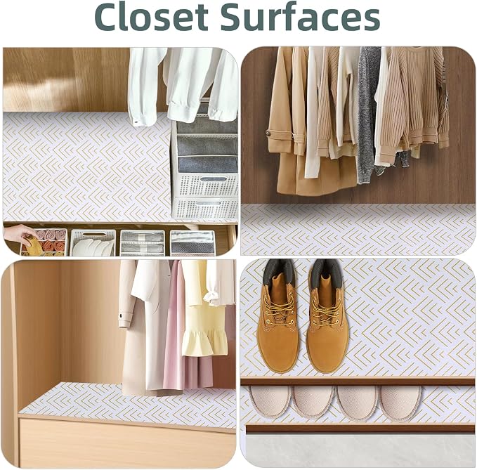 Shelf Liner for Kitchen Cabinets Non Adhesive Drawer Liner Gold Arrow Non-Slip - Image 8