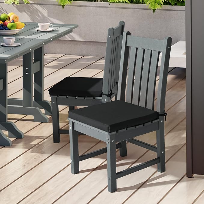 WestinTrends Solace Outdoor Patio Kitchen Dining Chair Square Seat Cushions Set - Image 2