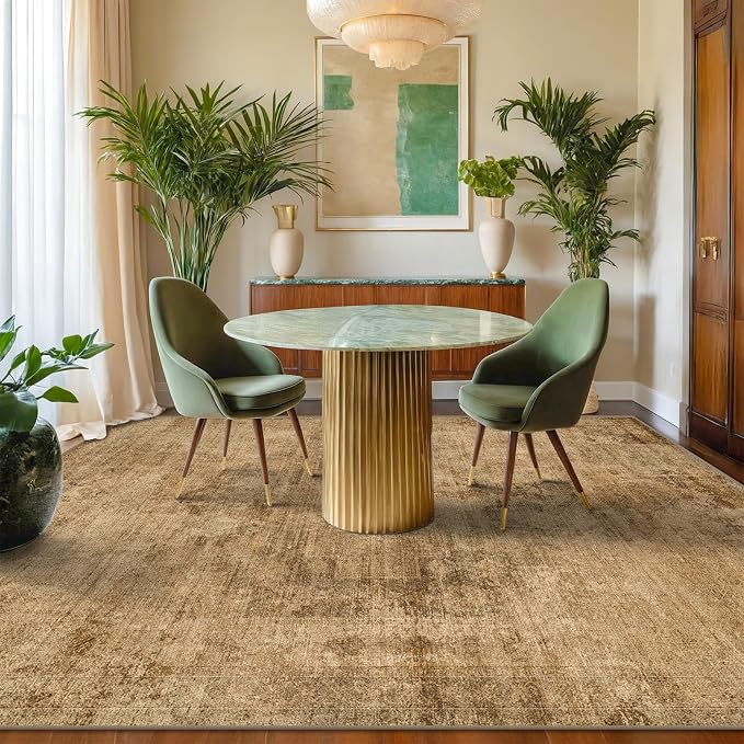 Brown and Gold Rugs for Living Room 5x7 Rug - Image 3