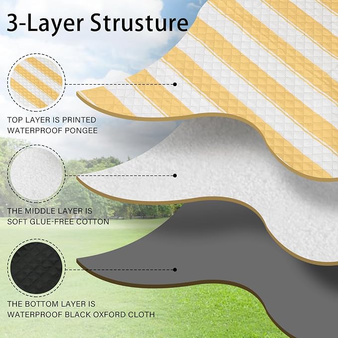 HX&OD Extra Large Picnic Outdoor Blanket, 80”x60” Waterproof Picnic Mat - Image 4