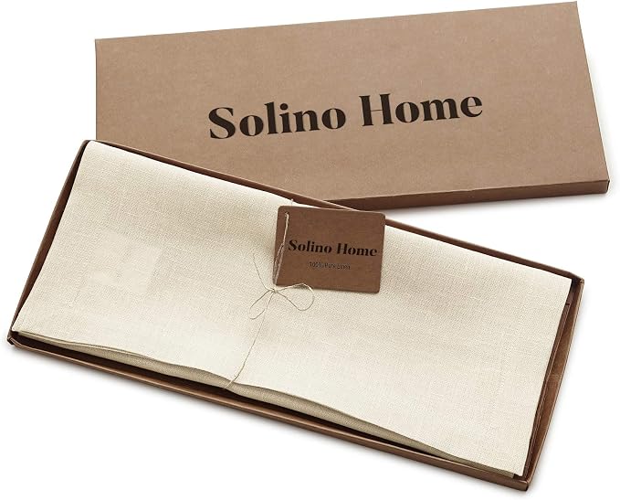 Solino Home Linen Ivory Table Runner 72 Inches Long - Image 5
