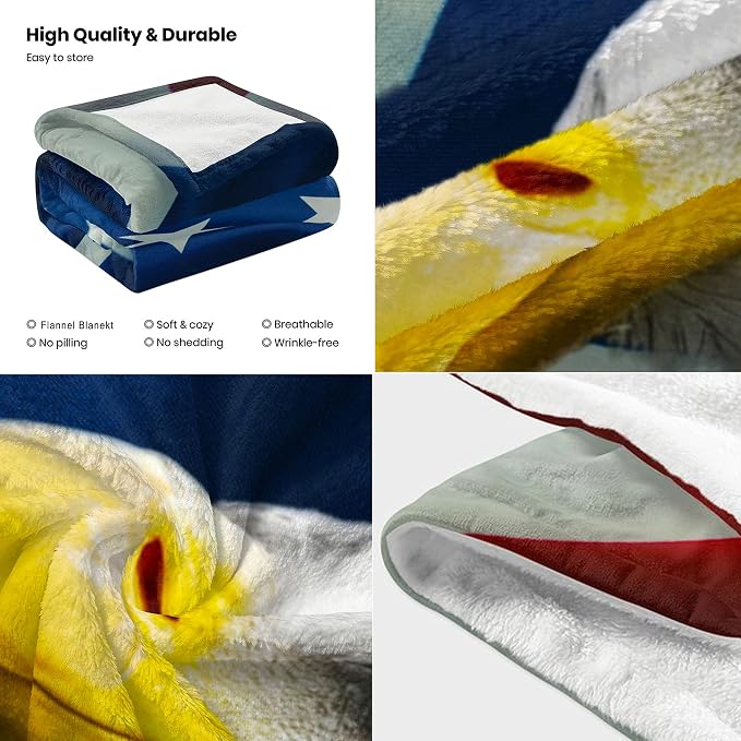 US Flag & Eagle Throw Blanket for Couch, Super Soft Fuzzy Throws Warm - Image 3