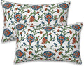 Throw Pillow Cover Case Vintage Floral Pillow Covers 20x12 Inch Set of 2 by Naqiuli