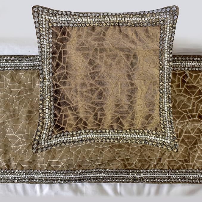 The HomeCentric King/Queen/Twin Brown Decorative Bed Runner CA King 86"x18" Bed - Image 3