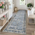 KUTA Vintage Washable Runner Rug, 2.6x10 Blue Grey Beige Runners by KUTA