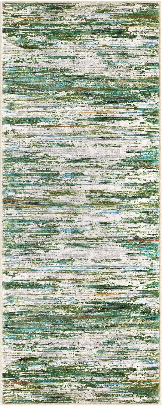 2x5 Modern Abstract Runner Rug for Hallway, Non-Shedding Washable Rug for - Image 8