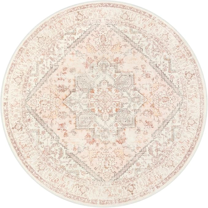 LIVEBOX Washable Peachy Pink Rug 5ft - Image 8