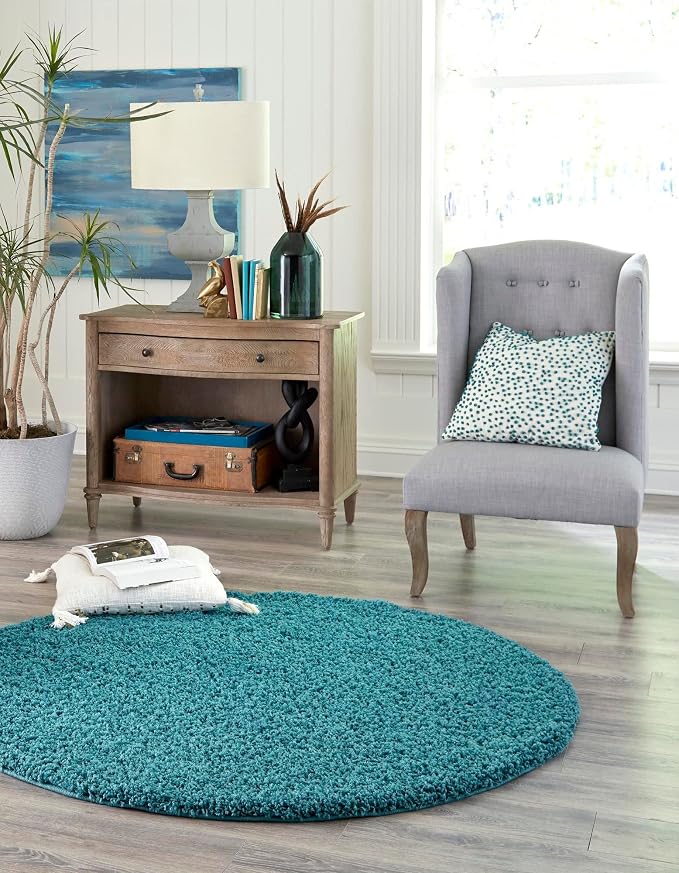 Unique Loom Solid Shag Collection Area Rug - Image 3