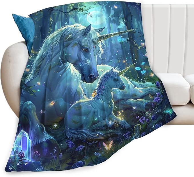 Unicorn Throw Blanket by citari