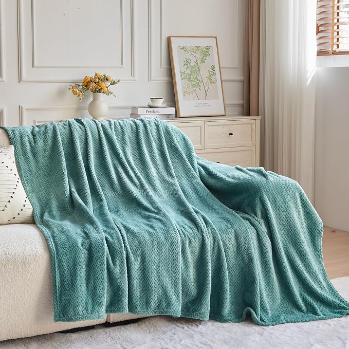 NEWCOSPLAY Super Soft Queen Blanket Light Teal Premium Silky Flannel Fleece - Image 9