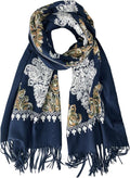 Urban CoCo Women's Embroidered Tassel Long Shawl Oversize Scarf Wraps by UrbanCoCo