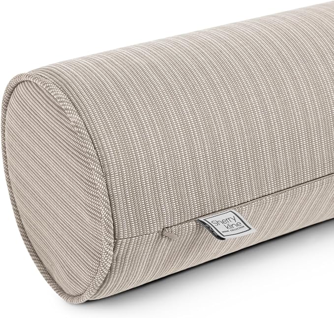 Sherry Kline Island Breeze Indoor/Outdoor Corded Neck Bolster Sand 6"x 18" Set - Image 2