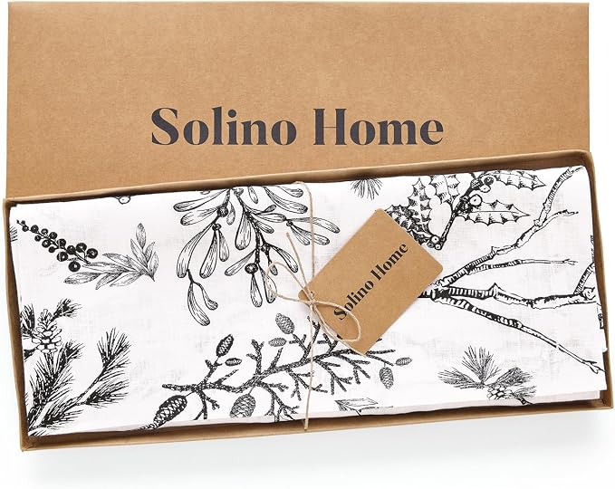 Solino Home 100% Pure Linen Christmas Table Runner 108 Inch Long - Image 5