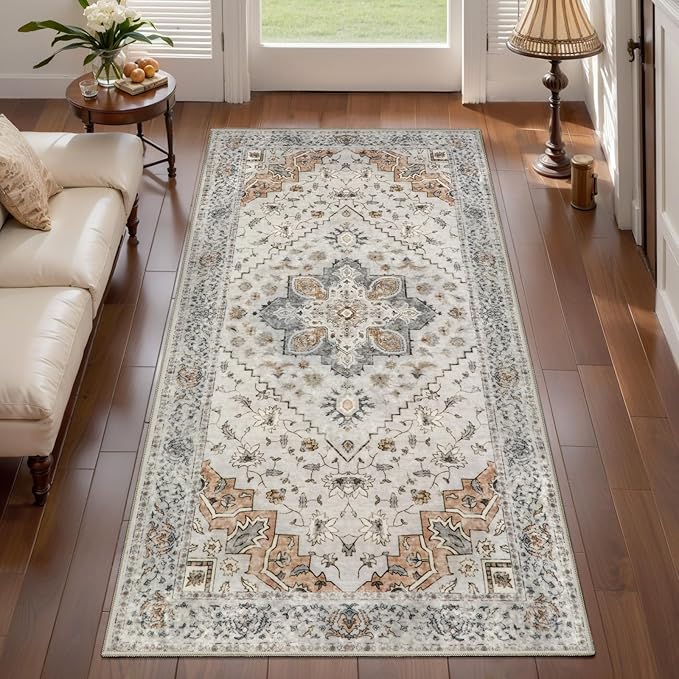 Kitchen Rug 2x4 Washable Rug for Entryway Vintage Non Slip Small Rugs Front by Tangsoo