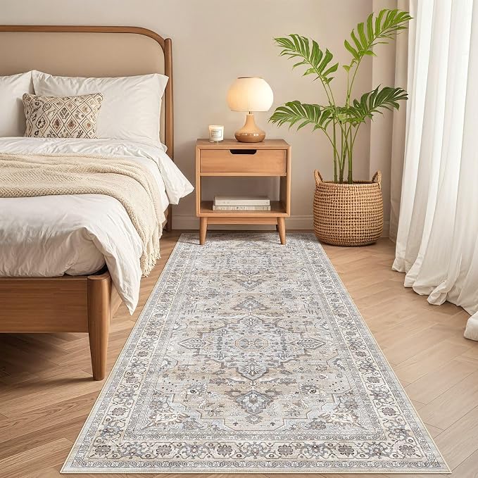 Runner Rug Kitchen Washable Rugs: 3x8 Non-Slip Boho Soft Vintage Stain - Image 6