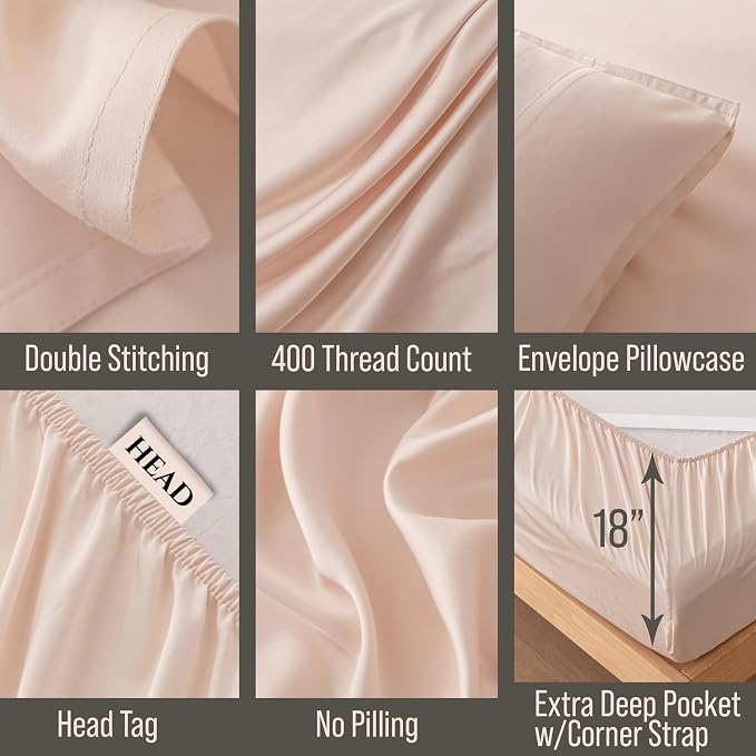 Bella Coterie Luxury Bamboo Viscose Full Size Sheet Set | 100% Organically - Image 3