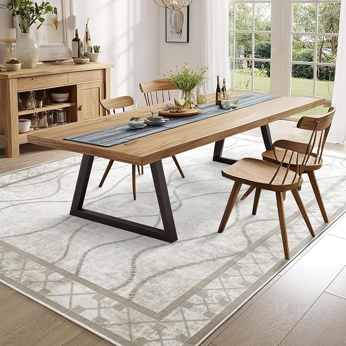 5x7 Area Rugs for Living Room, Machine Washable Rugs, Non-Slip Backing Low Pile - Image 5