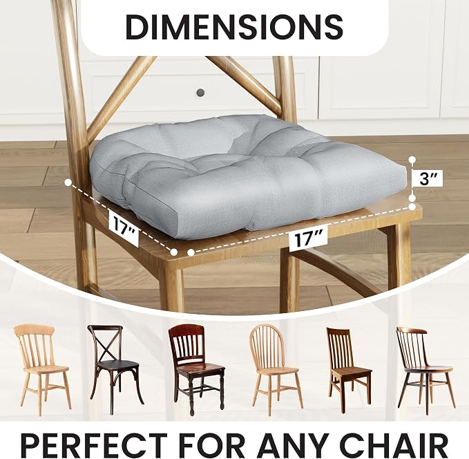 Klear Vu Gripper Overstuffed Universal Non-Slip Dining Chair Cushions - Image 3