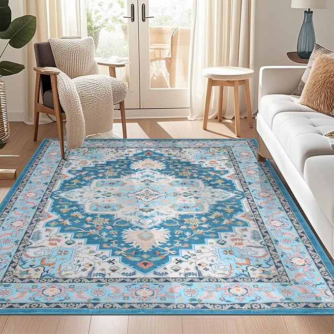 WILLSUN Washable Area Rugs, 5x7 Non-Slip Boho Large Area Rugs - Image 8