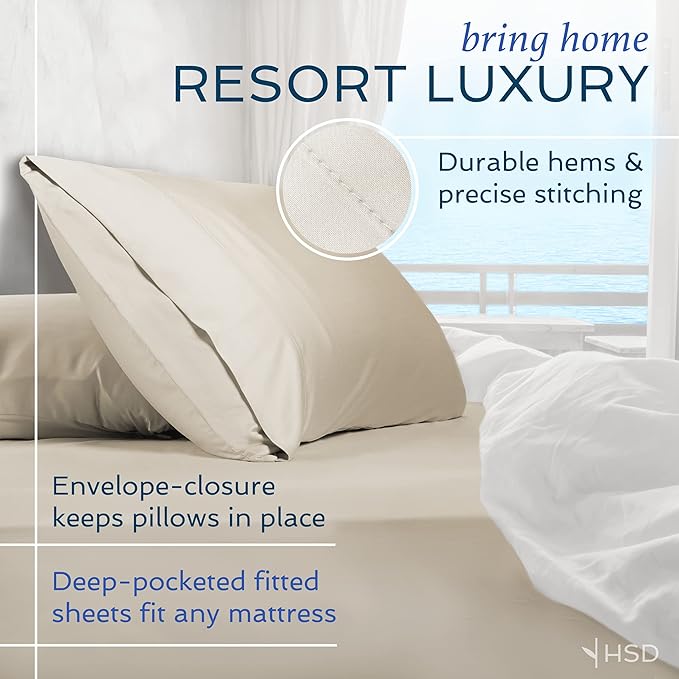 Hotel Sheets Direct 3 Piece Bed Sheet Set Twin Size, 100% Viscose Derived from - Image 4
