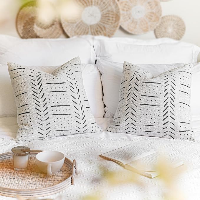 BlissBlush Off White Decorative Throw Pillow Covers 20X20, Boho Farmhouse - Image 6