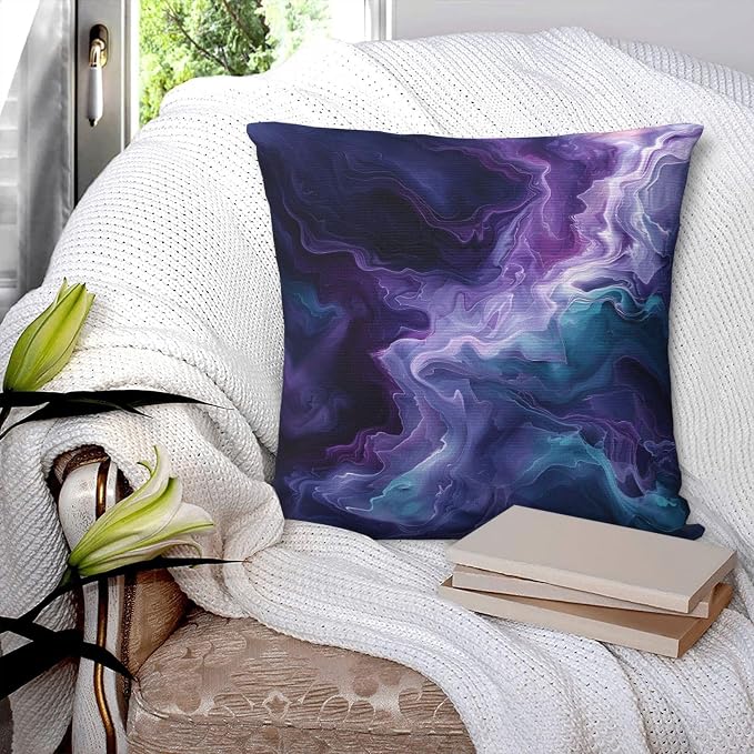 Purple Teal Turquoise Galaxy Nebulous 20x20 inches Throw Pillow Covers Cozy - Image 9