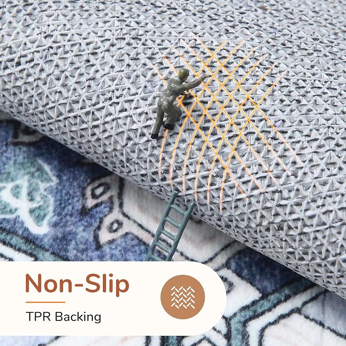 OPPODREAM Thin Area Rugs 4x6, Low-Pile Washable Rugs 4x6 - Image 3