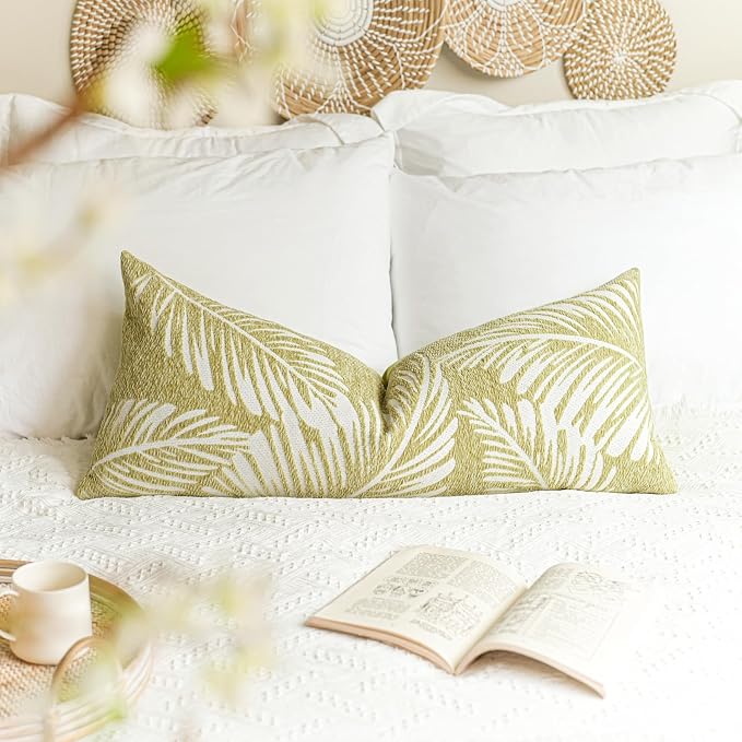 BlissBlush Green Boho Lumbar Throw Pillow Cover 14X36, Decorative Long Accent - Image 5