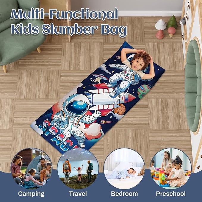 Toddler Nap Mat Kids Sleeping Bag 59‘’×24‘’, Soft Slumber Bag - Image 5