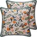 patdrea Designer Throw Pillow Covers Set of 2, Square Green Vintage Rustic Linen by Welcometopatdrea