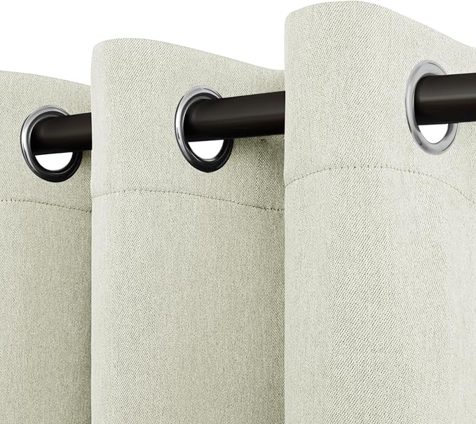 Easy-Going Linen Look Blackout Curtain Grommet Window Curtain Drapes by Easy-Going
