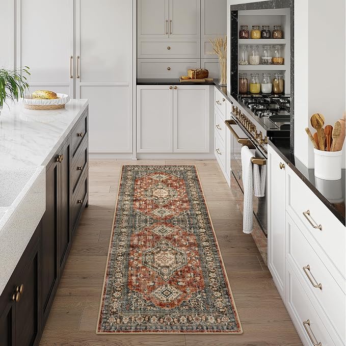 Lahome Oriental Kitchen Runner Rug Non Slip, 2x5 Washable Hallway Runner - Image 4