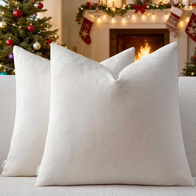 a moment Pack of 2 Decorative Chenille Throw Pillow Covers by amoment