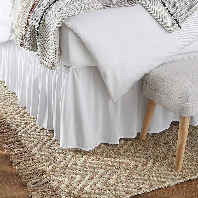 KRISHNA Ruffled Bed Skirt with Split Corners Full, 100% Microfiber Hotel Quality - Image 3