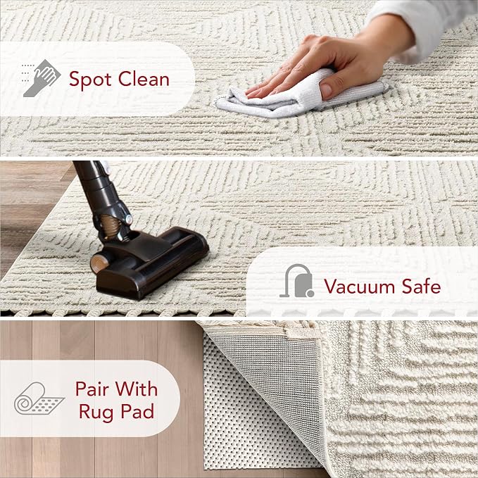 nuLOOM Kerry Cream, Soft and Cozy, High Traffic, Stain Resistant, Easy Clean - Image 3