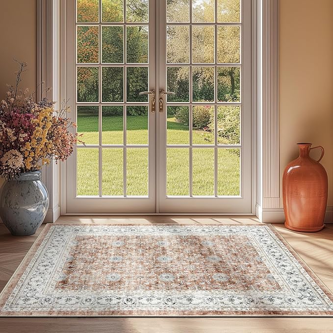 jinchan Floral 3x5 Area Rugs for Entryway by JINCHAN