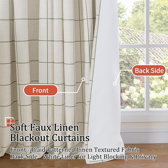 Linen Blackout Curtains for Bedroom - Image 3