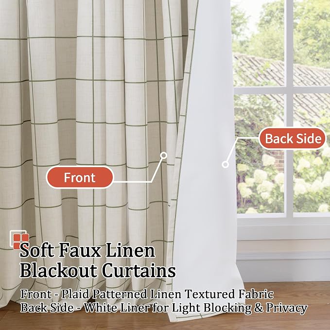 Linen Blackout Curtains for Living Room - Image 3
