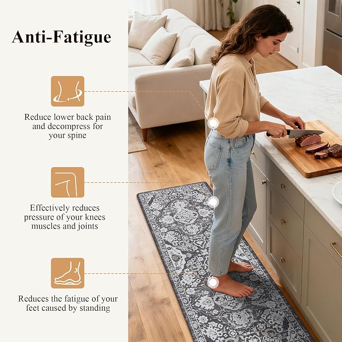 Ileading Anti Fatigue Kitchen Rugs Sets of 2 Cushioned Kitchen Mats - Image 3