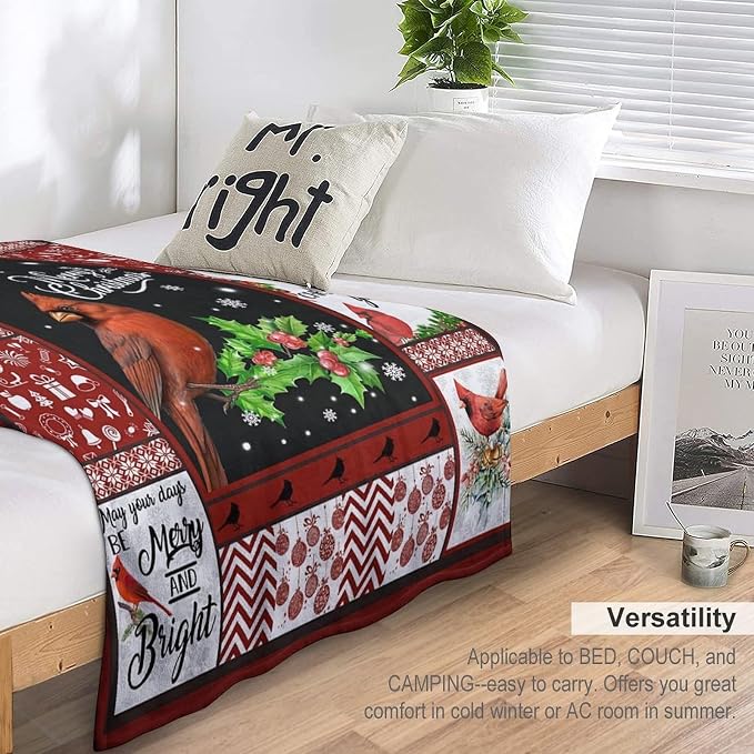 Cardinal Bird Christmas Blanket - Image 7
