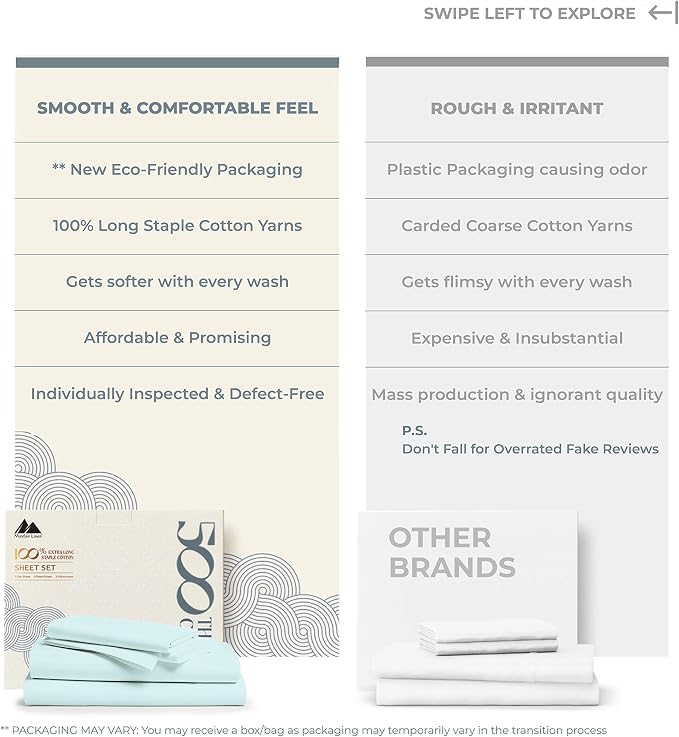 Mayfair Linen 100% Cotton Bed Sheets Queen Set - Image 2