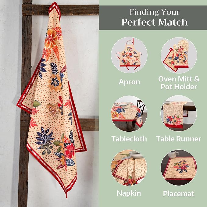 Maison d' Hermine Kitchen Towels Set of 3 100% Cotton 20" x 27.5" Reusable - Image 6