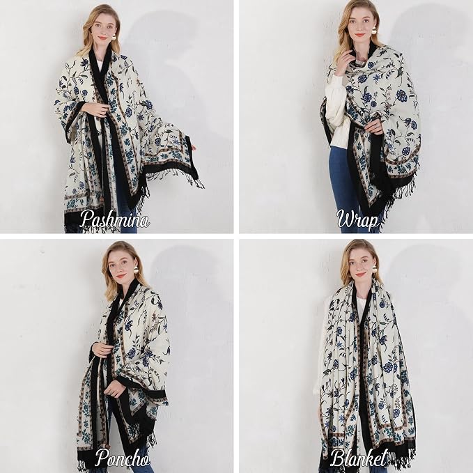 DANA XU 100% Merino Wool Pashmina Shawl - Image 5