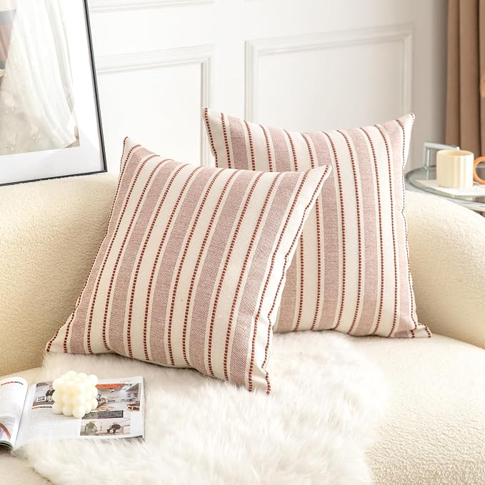 Decorative Boho Throw Pillow Covers, Farmhouse Textured Pillow Case, 20 x 20 - Image 2