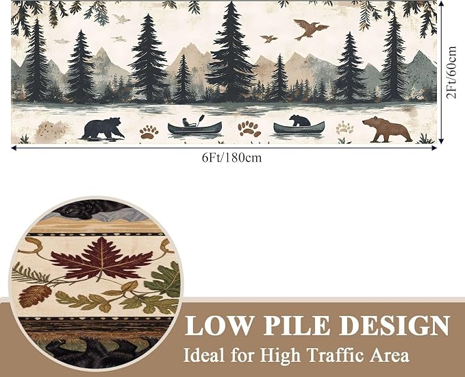Retro Bear Claw Mountain Runner Rug 2.6x10ft - Image 2