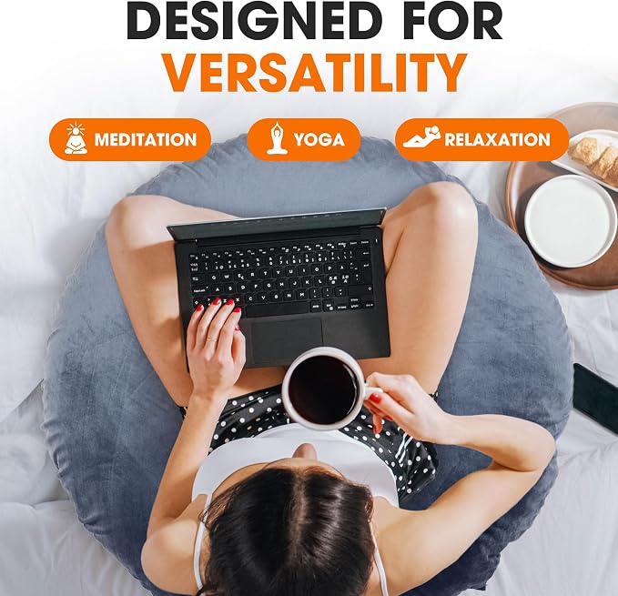 Cheer Collection Extra Large Floor Pillow, Oversized Yoga Pillow & Floor - Image 5