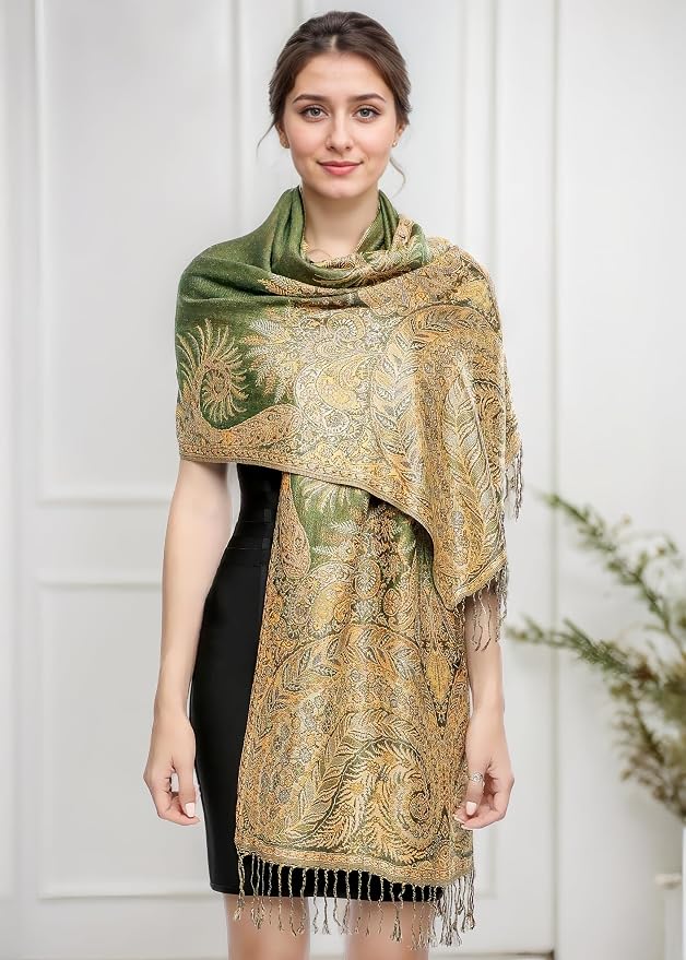 Achillea Big Paisley Pashmina Shawl Wrap - Image 2