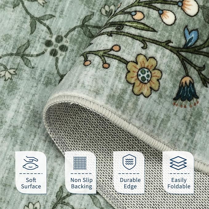 Garveehome 5x7 Washable Floral Area Rugs - Image 7