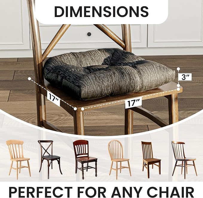 Klear Vu Gripper Overstuffed Universal Non-Slip Dining Chair Cushions - Image 4
