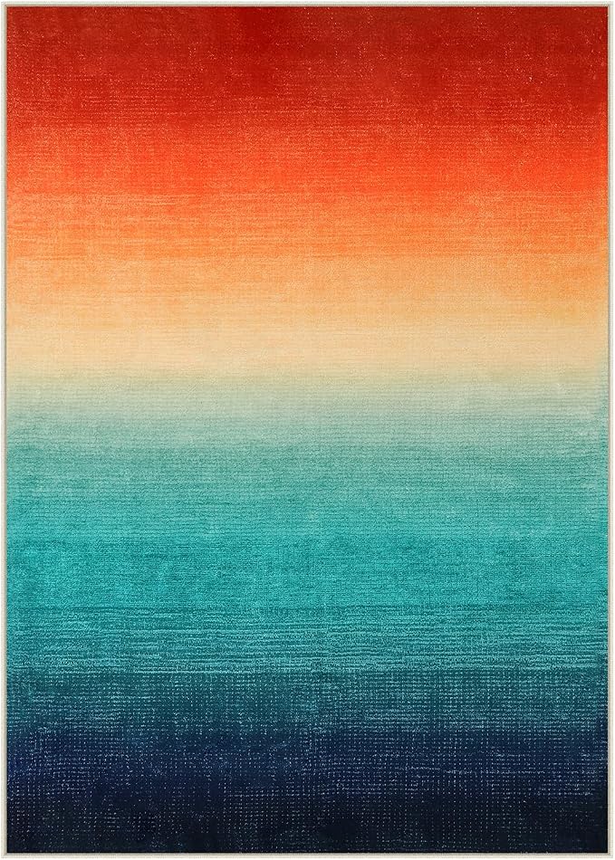 Wonnitar Colorful Area Rug 5x7, Washable Modern Ombre Christmas Rugs - Image 9